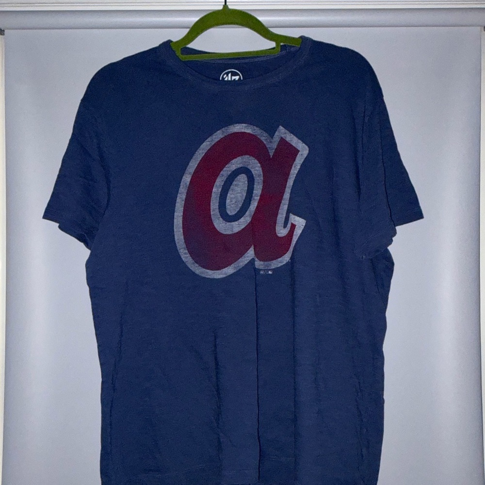47 Navy Graphic Tee with Red Accent